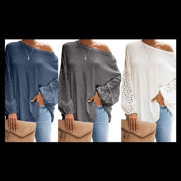 Loose Cross-Neck Cutout Off-Shoulder Top - Picture 2 of 5